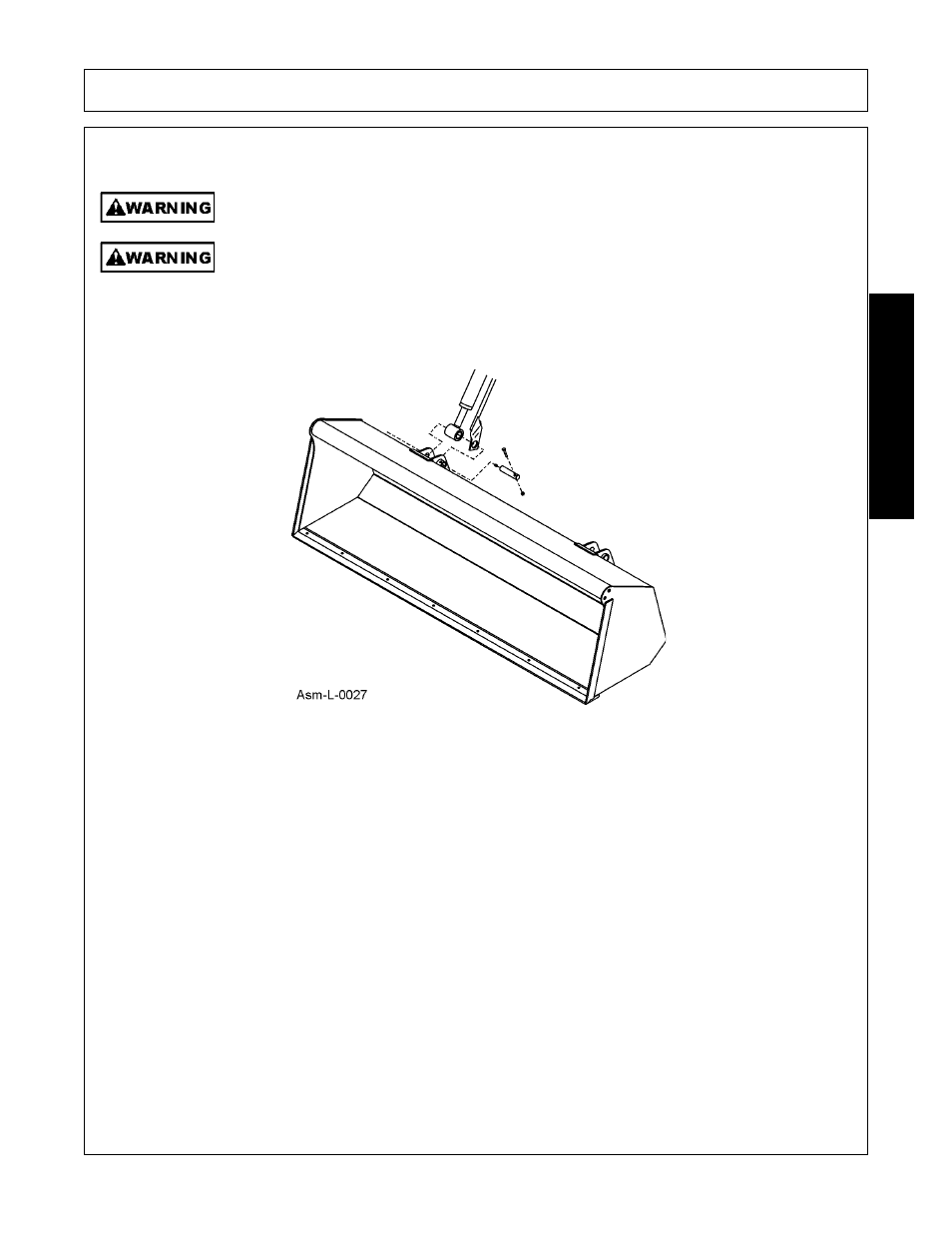 Attaching pin on bucket, Attaching pin on bucket -7, Assembly | Assembl y | Bush Hog 1145 User Manual | Page 39 / 100