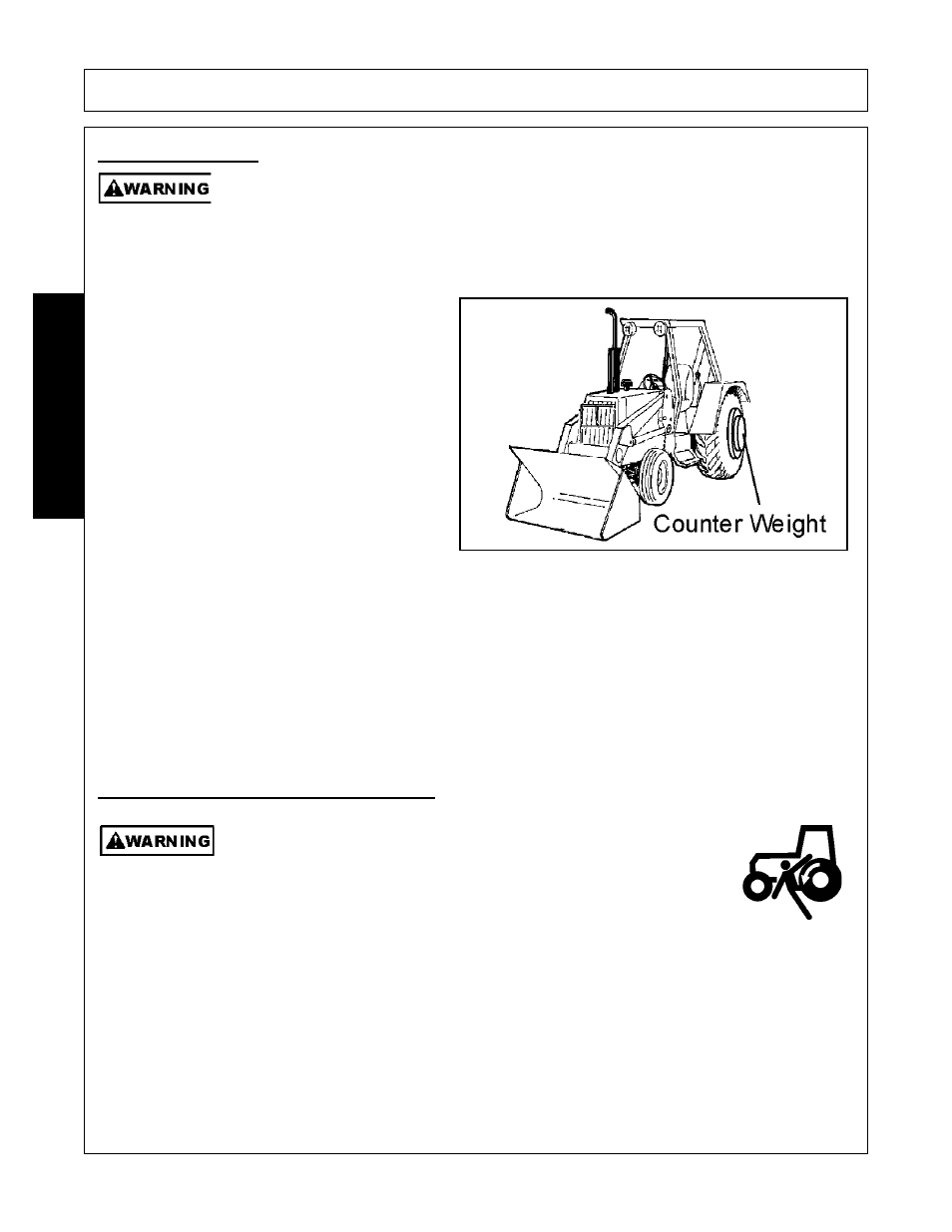 3 tractor ballast, Getting on and off the tractor, Operation | Opera t ion | Bush Hog 1145 User Manual | Page 48 / 100
