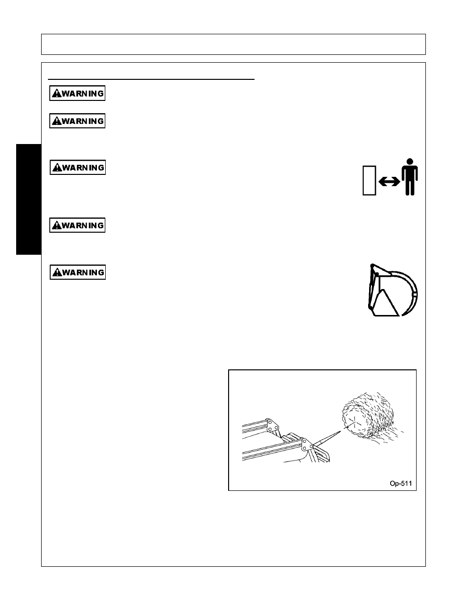 2 operating bale spear (optional attachment), Operating bale spear (optional attachment) -36, Operation | Opera t ion | Bush Hog 1145 User Manual | Page 76 / 100