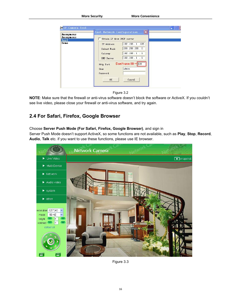 4 for safari, firefox, google browser, Afari, Irefox | Oogle, Rowser | Agasio A502W User Manual | Page 16 / 56