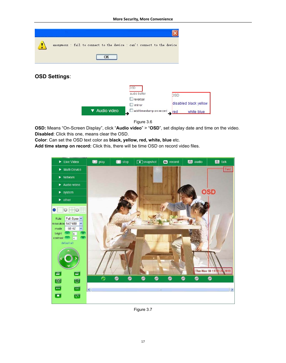 Osd settings | Agasio A621W User Manual | Page 17 / 54