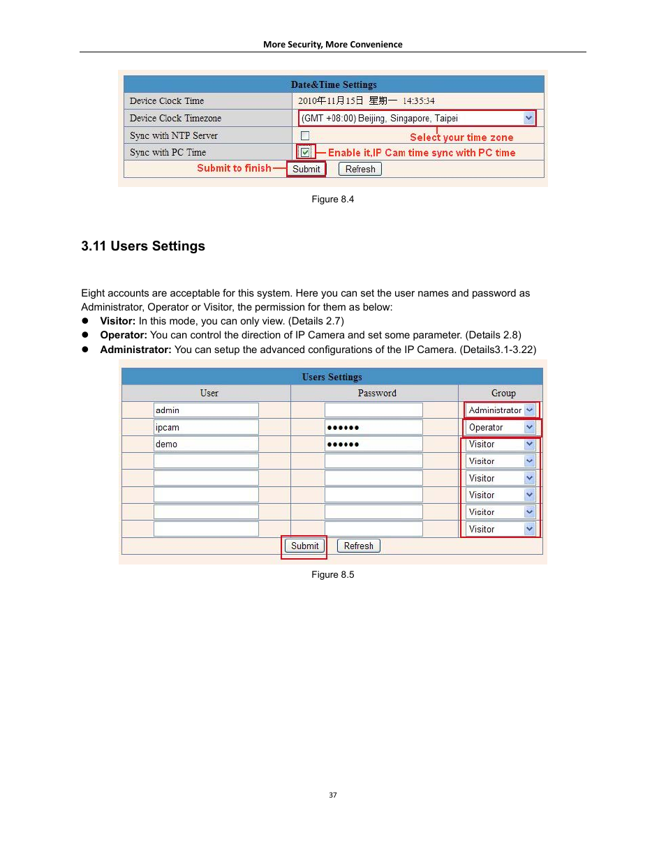 11 users settings, Sers, Ettings | Agasio A621W User Manual | Page 37 / 54