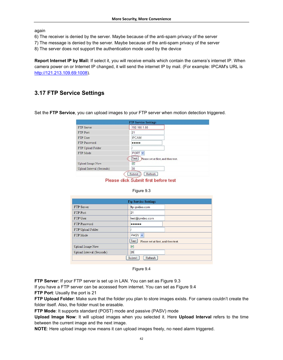 17 ftp service settings, Ervice, Ettings | Agasio A621W User Manual | Page 42 / 54