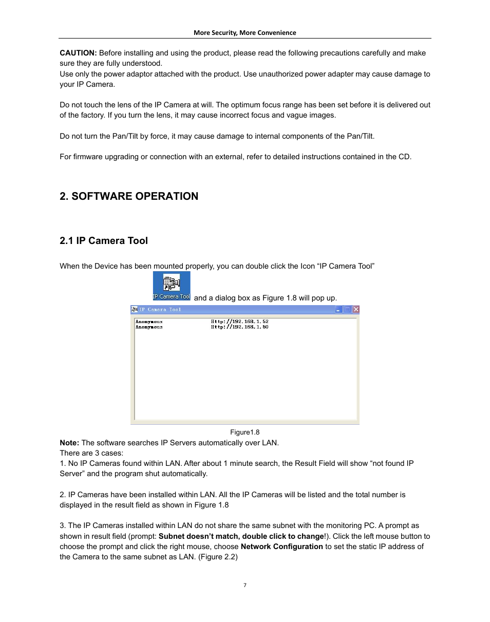 Software operation, 1 ip camera tool, Amera | Agasio A621W User Manual | Page 7 / 54