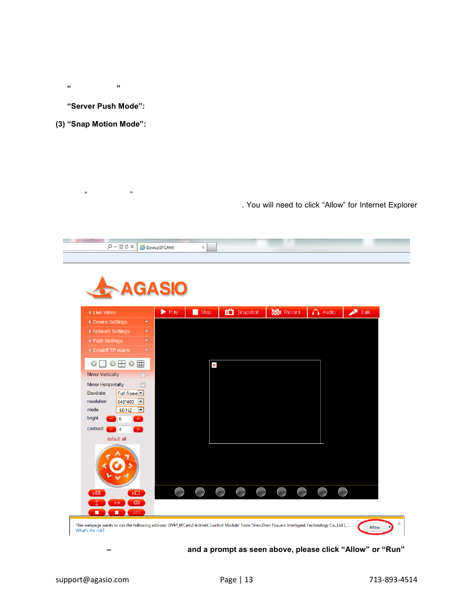 Viewing with internet explorer | Agasio A622W User Manual | Page 14 / 54