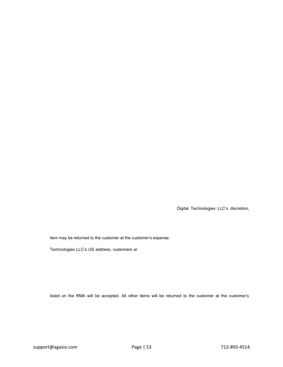 Warranty information | Agasio A622W User Manual | Page 54 / 54