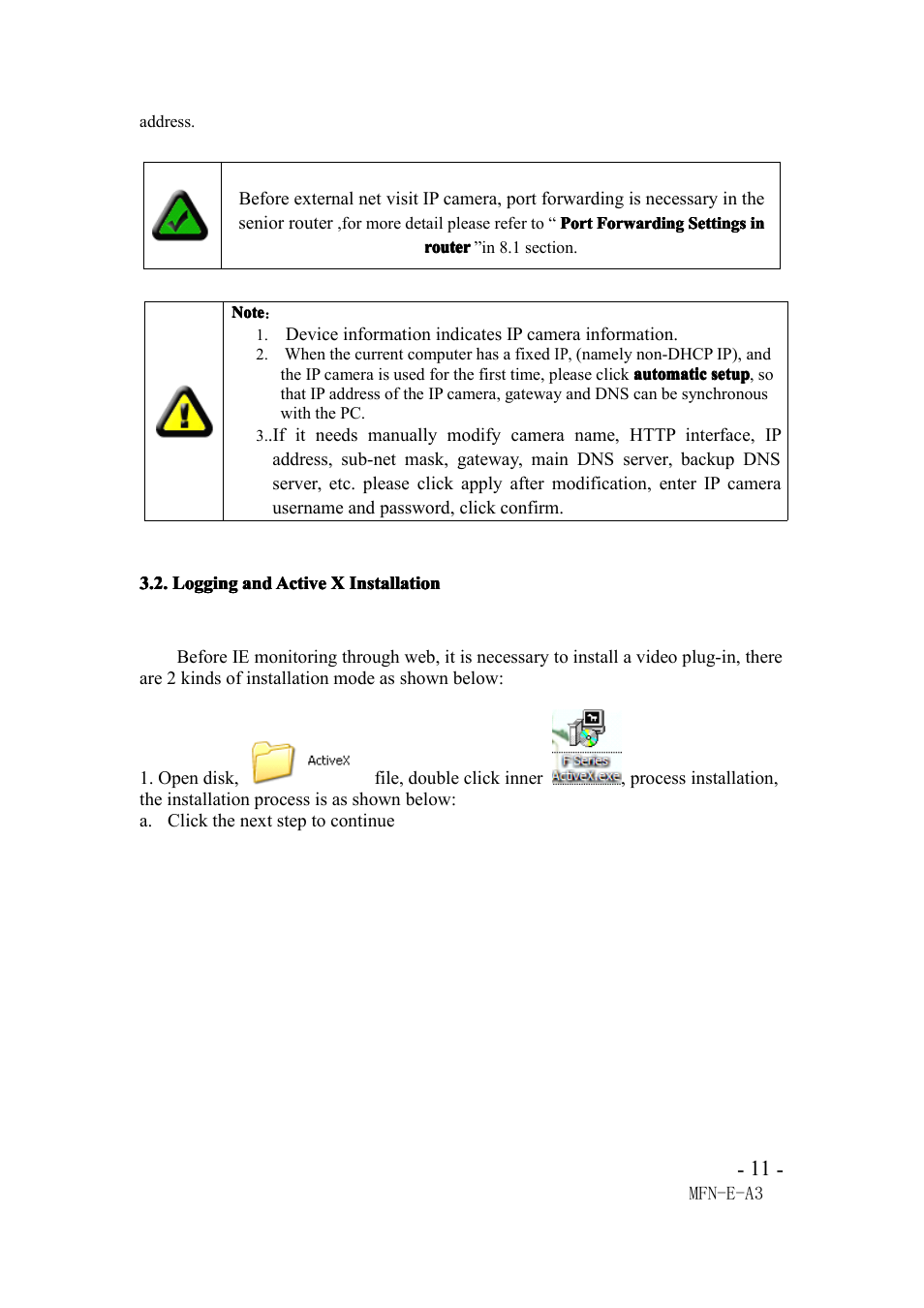 Loggingandactivexinstallation, Logging and active x installation | Agasio M105I User Manual | Page 11 / 30