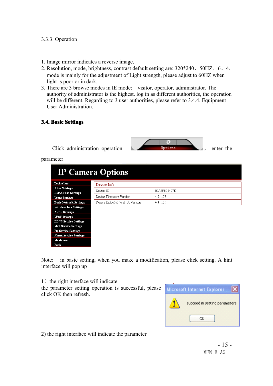 Operation, Basic settings | Agasio M66I User Manual | Page 15 / 30