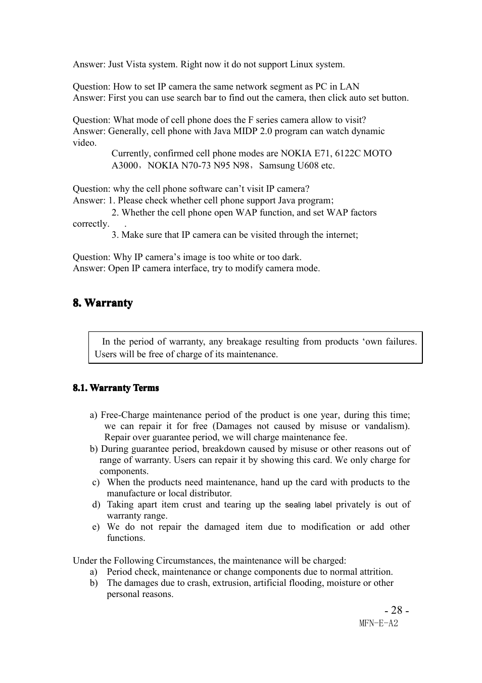 Warranty, Warranty terms | Agasio M66I User Manual | Page 28 / 30