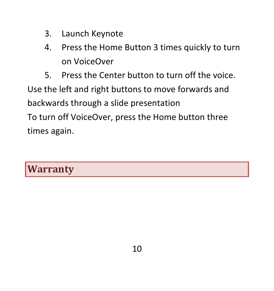 Warranty | AirTurn DIGIT II User Manual | Page 10 / 16