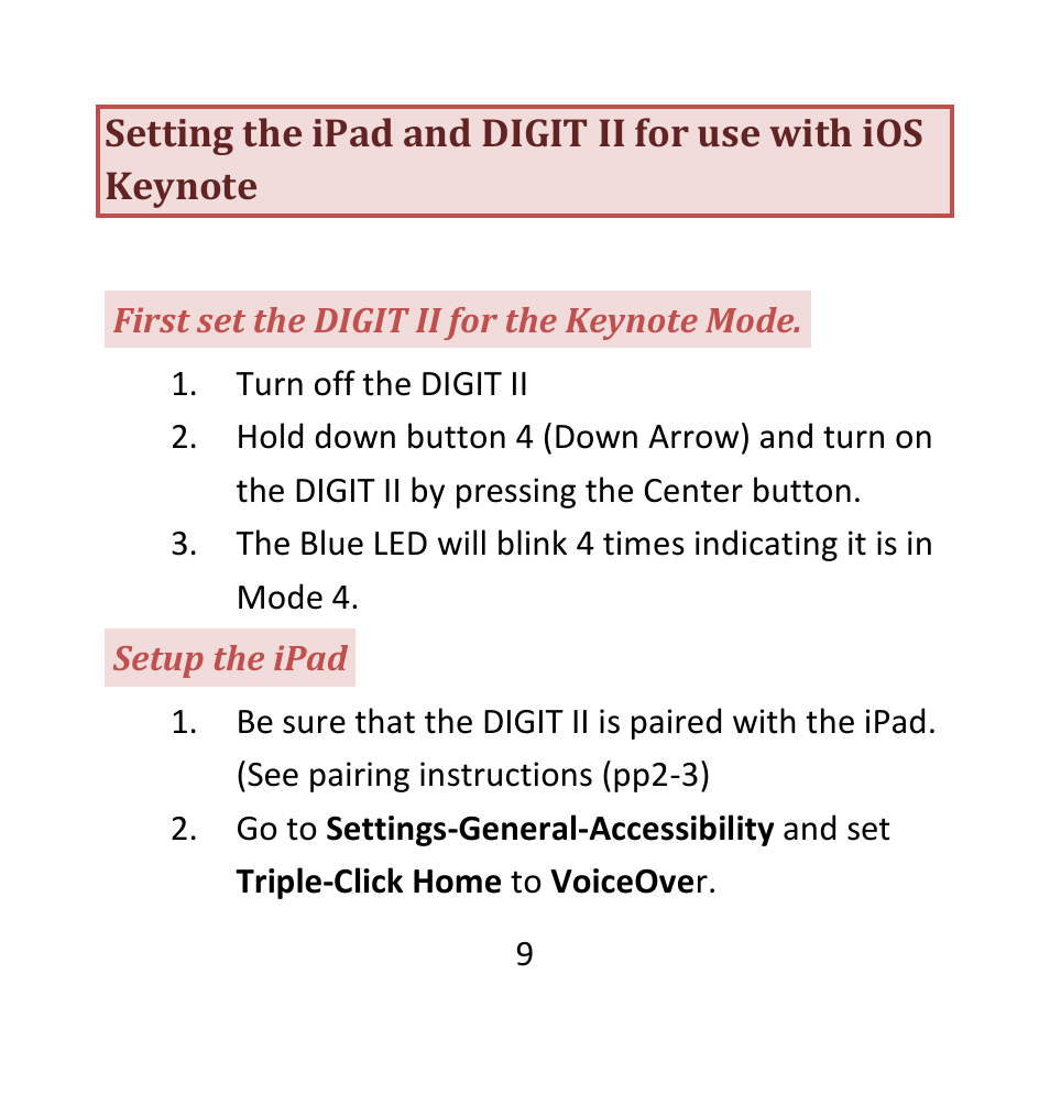 AirTurn DIGIT II User Manual | Page 9 / 16