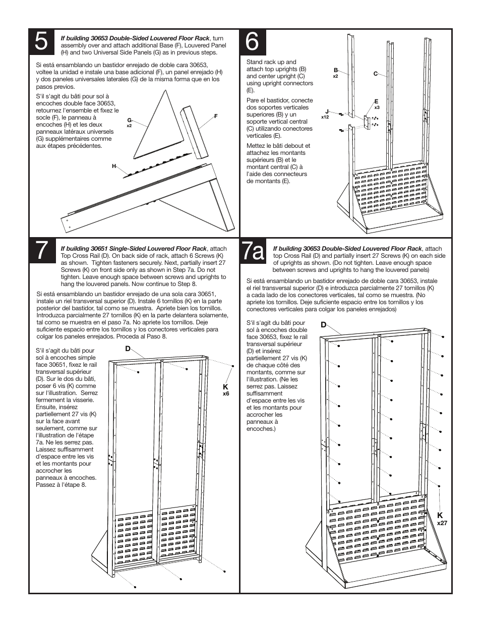 56 7 7a | Akro-Mils 30653 Louvered Rack User Manual | Page 3 / 4