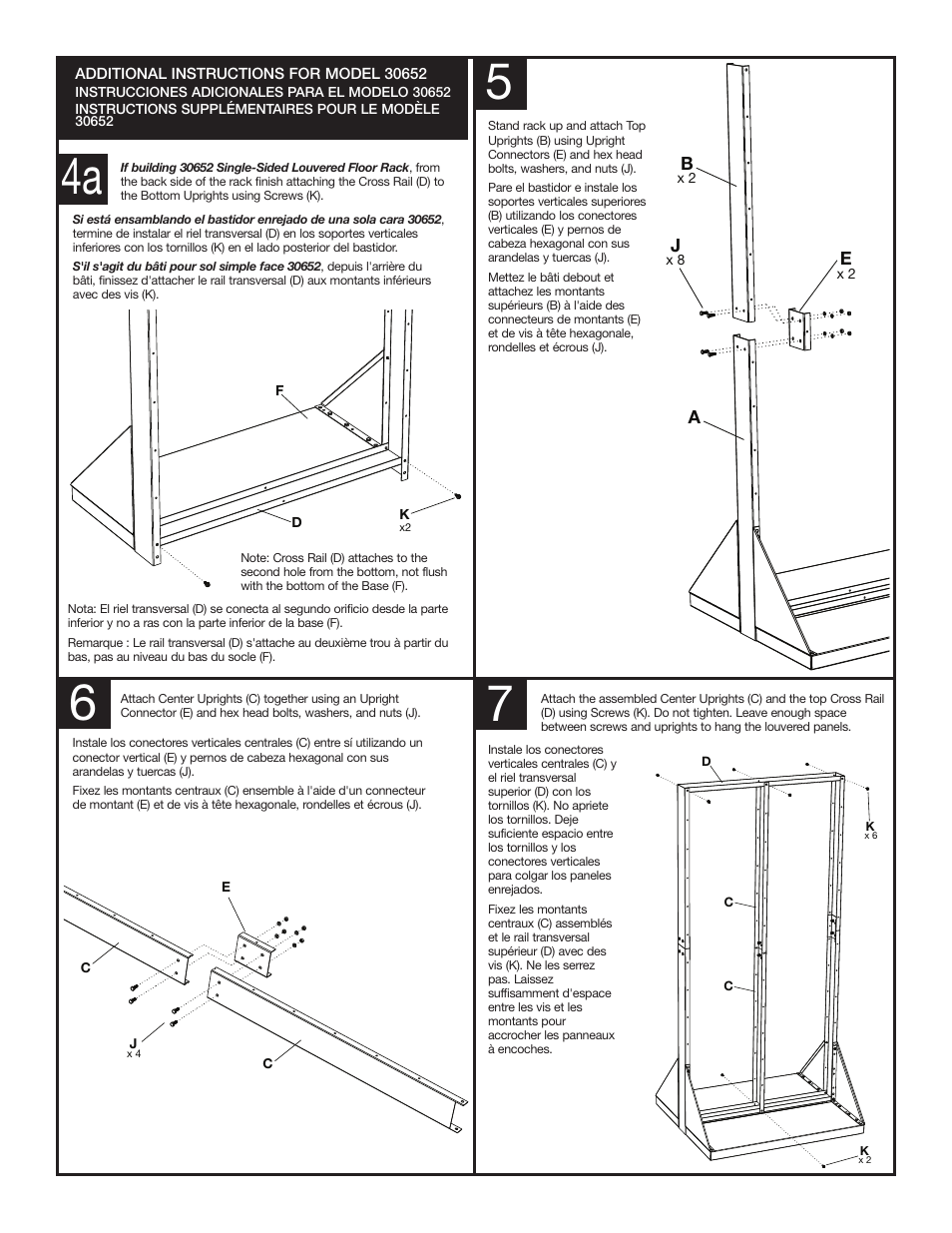 4a 5 6 7 | Akro-Mils 30654 Lean Panel Floor Rack User Manual | Page 3 / 4