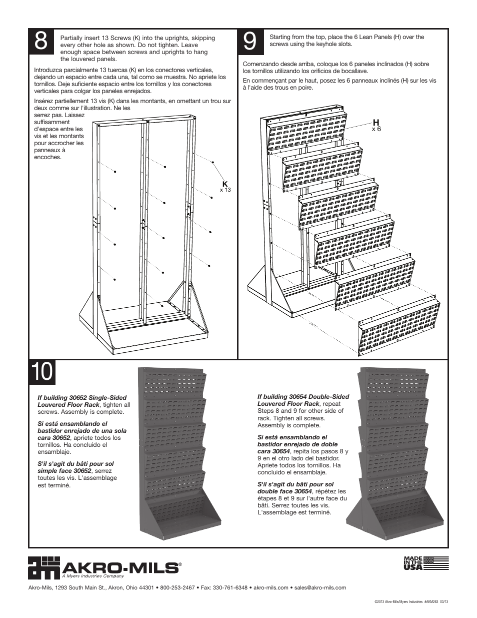 Akro-Mils 30654 Lean Panel Floor Rack User Manual | Page 4 / 4