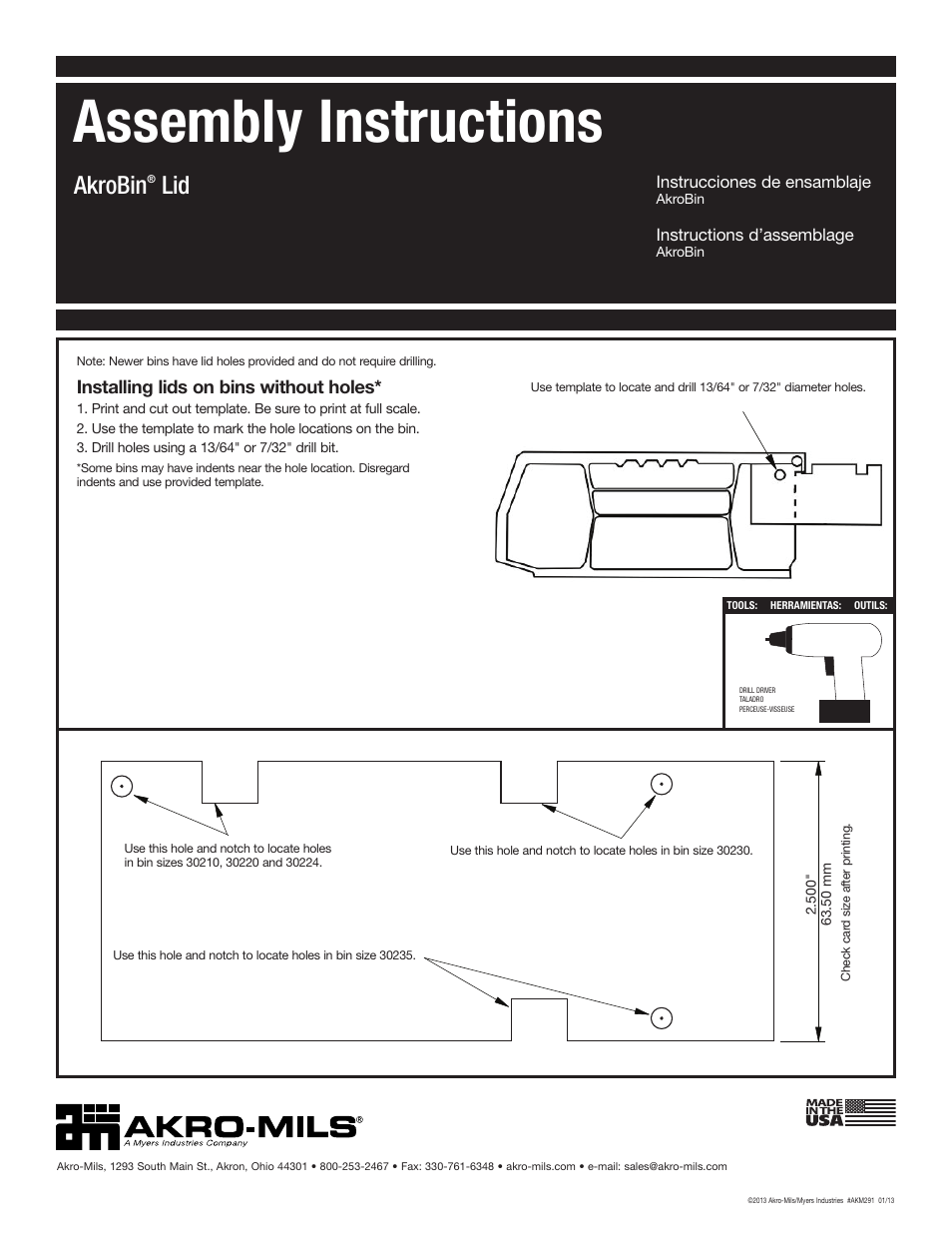 Akro-Mils AkroBin Lid User Manual | 1 page