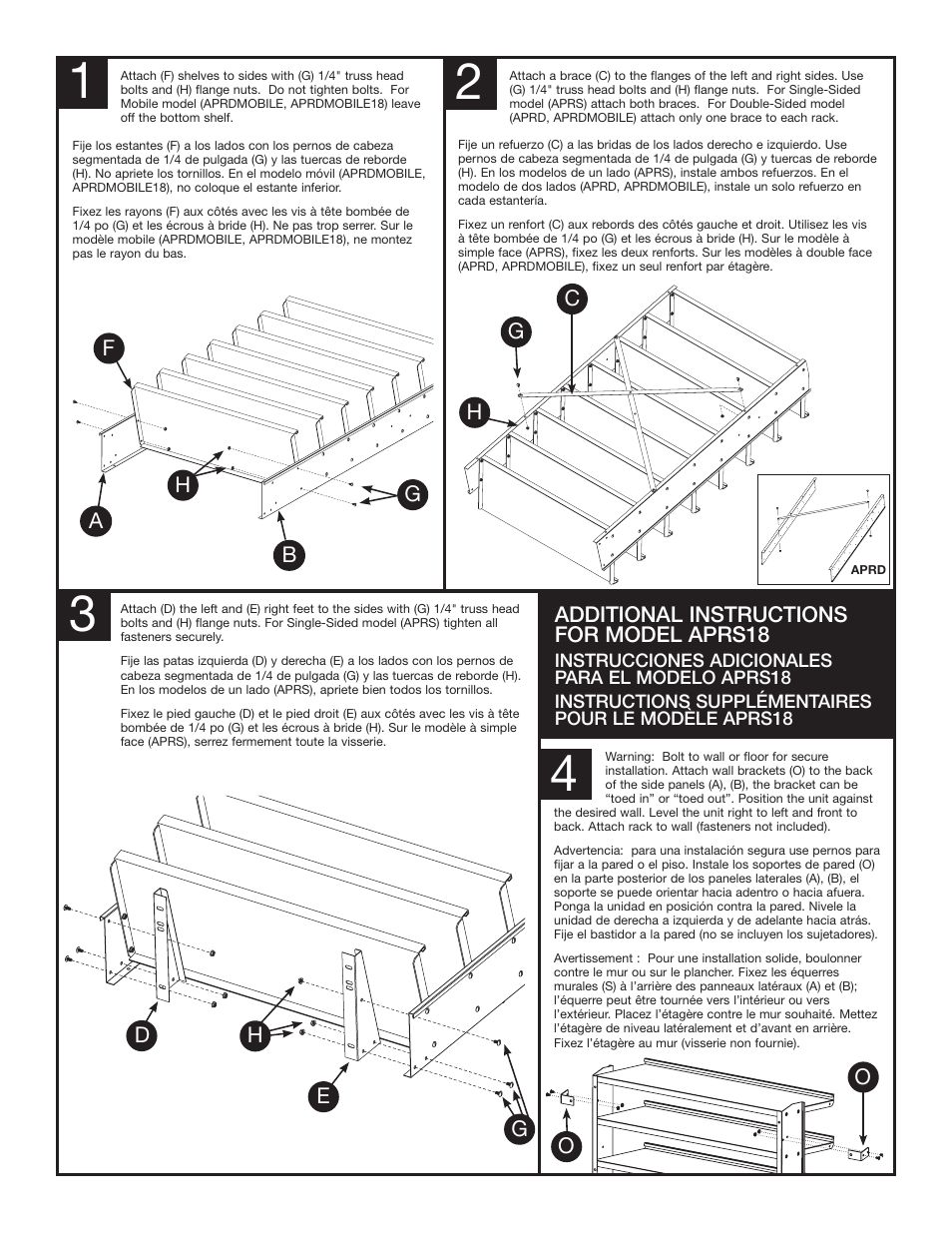 Additional instructions for model aprs18 | Akro-Mils APRDMOBILE, APRD18MOBILE User Manual | Page 4 / 6