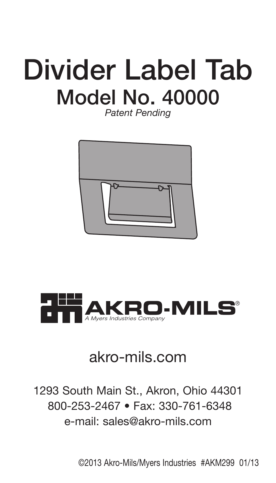 Divider label tab | Akro-Mils Divider Label Tab 40000 User Manual | Page 2 / 2