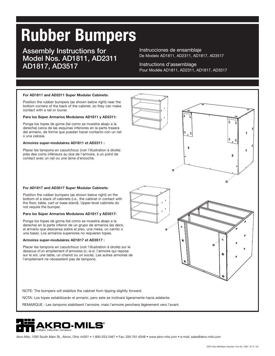 Akro-Mils Rubber_bumper_AD3517 User Manual | 1 page