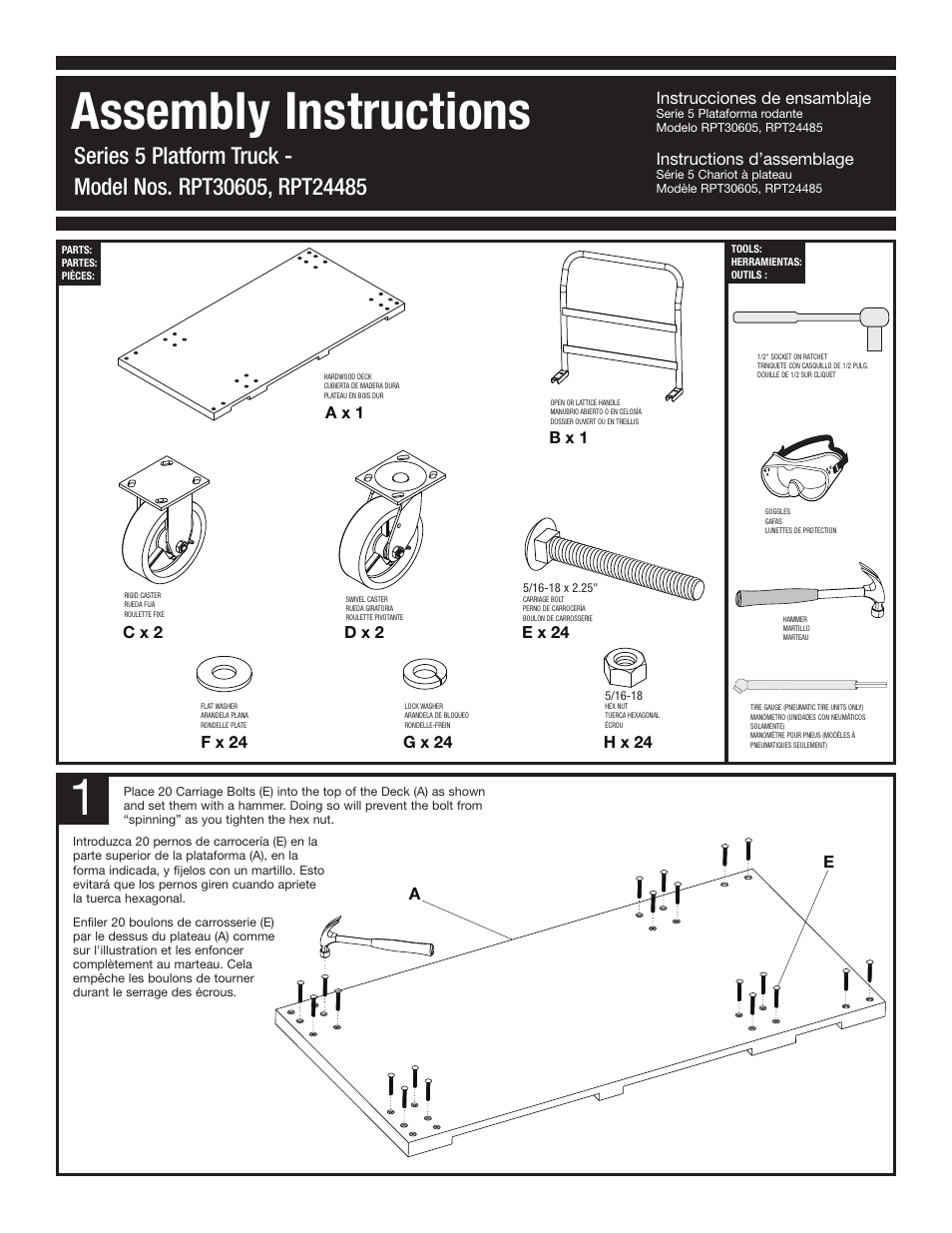 Akro-Mils Series 5 Platform Truck User Manual | 2 pages