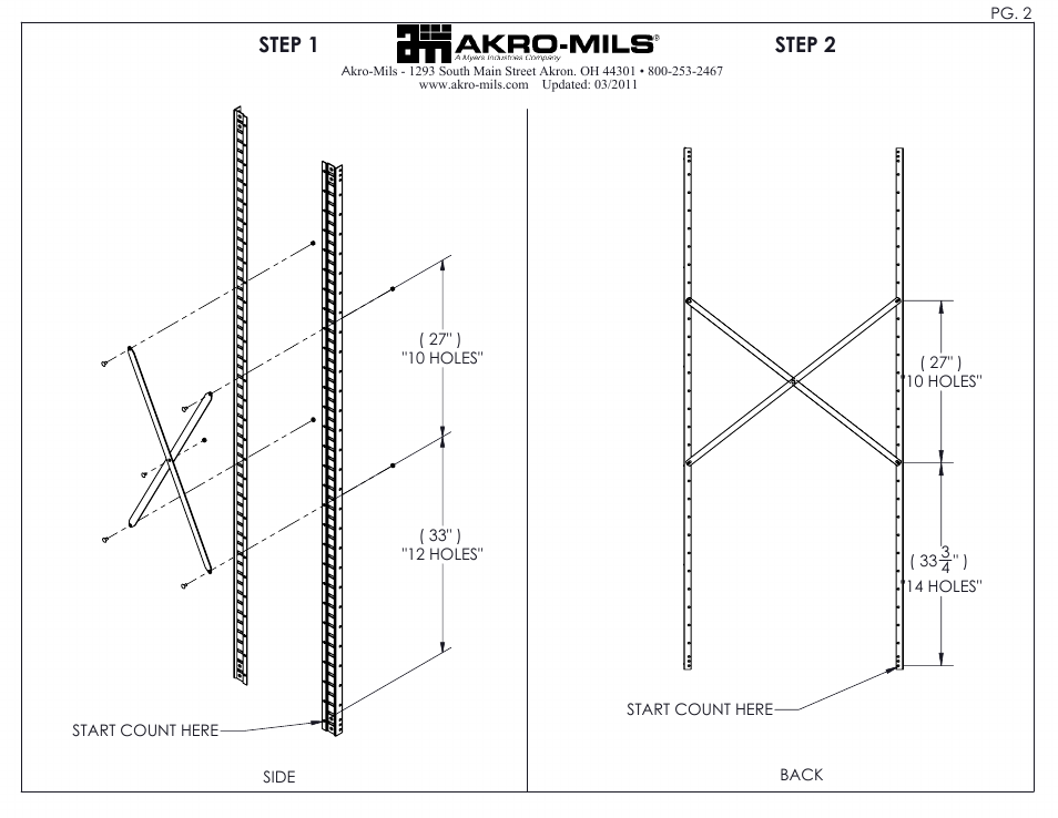 Akro pg2, Sheet1, Drawing view1 | Drawing view2, Step 1 step 2 | Akro-Mils Steel_Shelving User Manual | Page 2 / 5