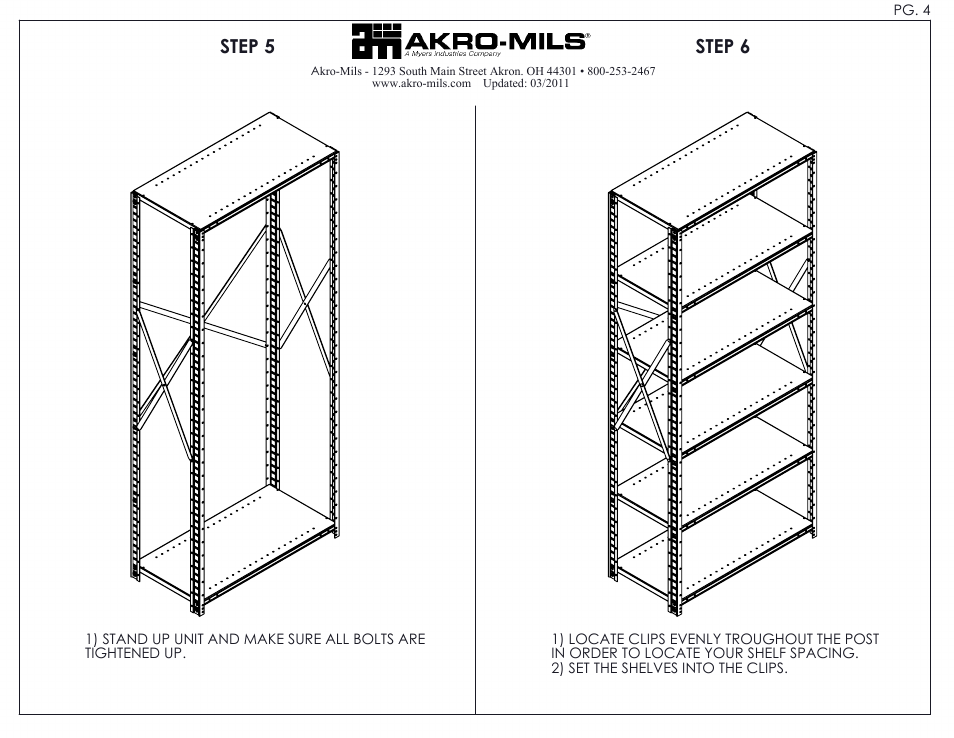 Akro pg4, Sheet1, Drawing view1 | Drawing view2, Step 5 step 6 | Akro-Mils Steel_Shelving User Manual | Page 4 / 5
