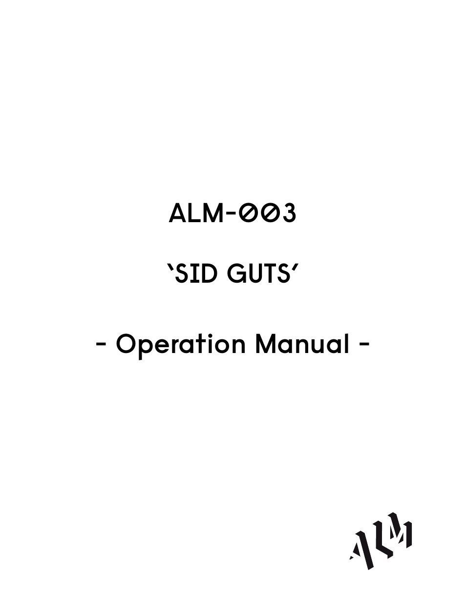 ALM ALM003 User Manual | 14 pages