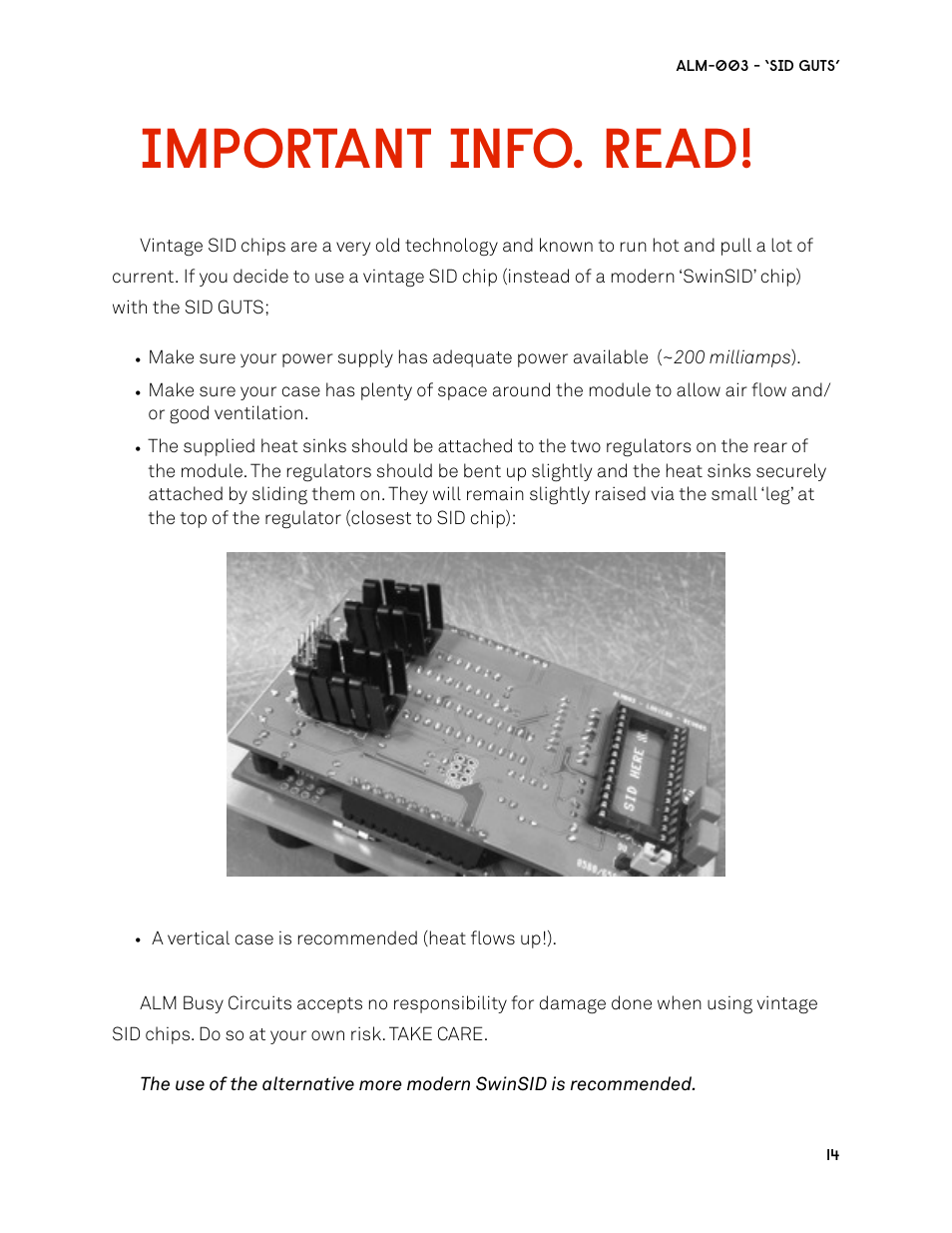 Important info. read | ALM ALM003 User Manual | Page 14 / 14