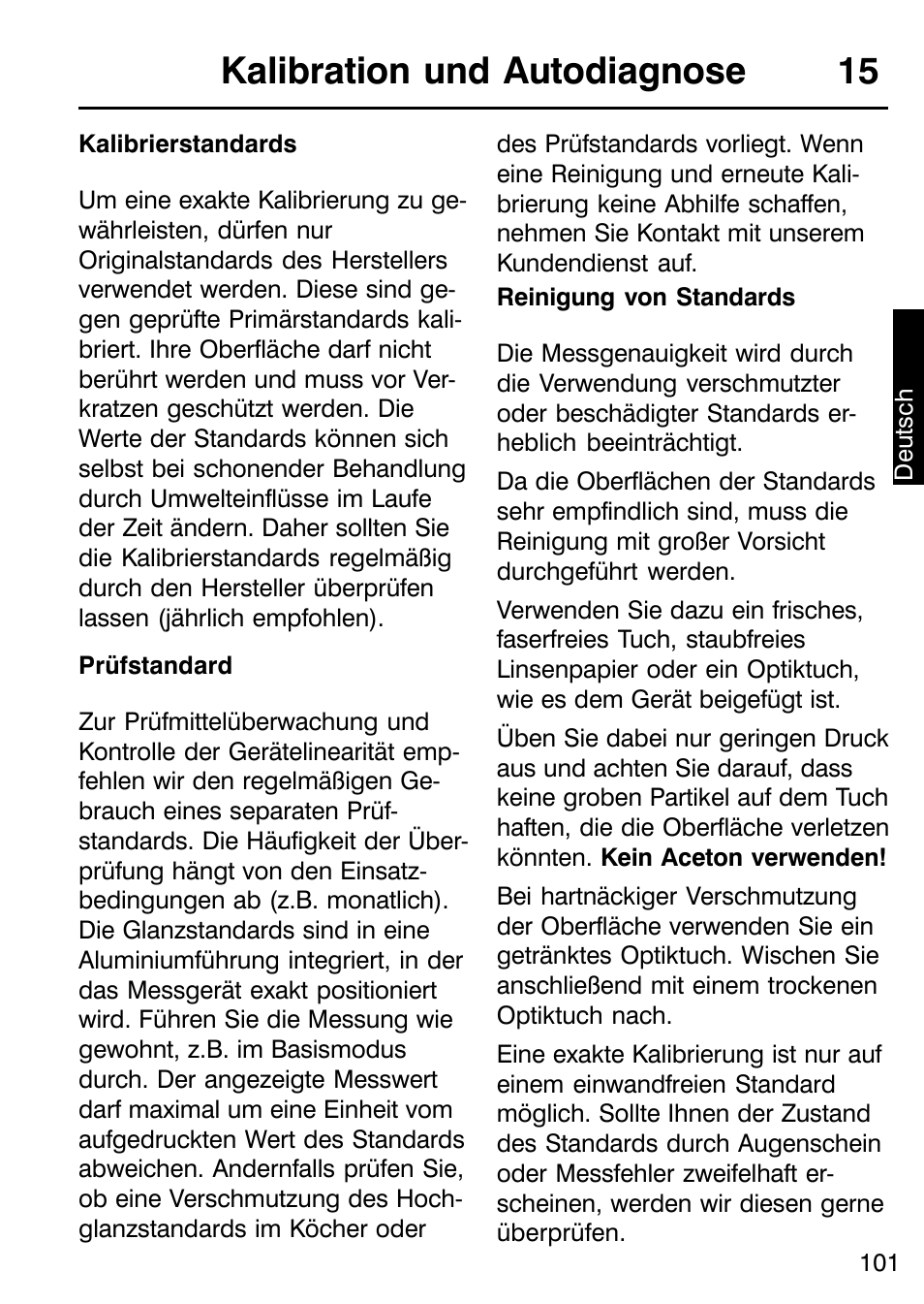 Kalibration und autodiagnose 15 | ALTANA Micro-TRI-Gloss μ User Manual | Page 102 / 174