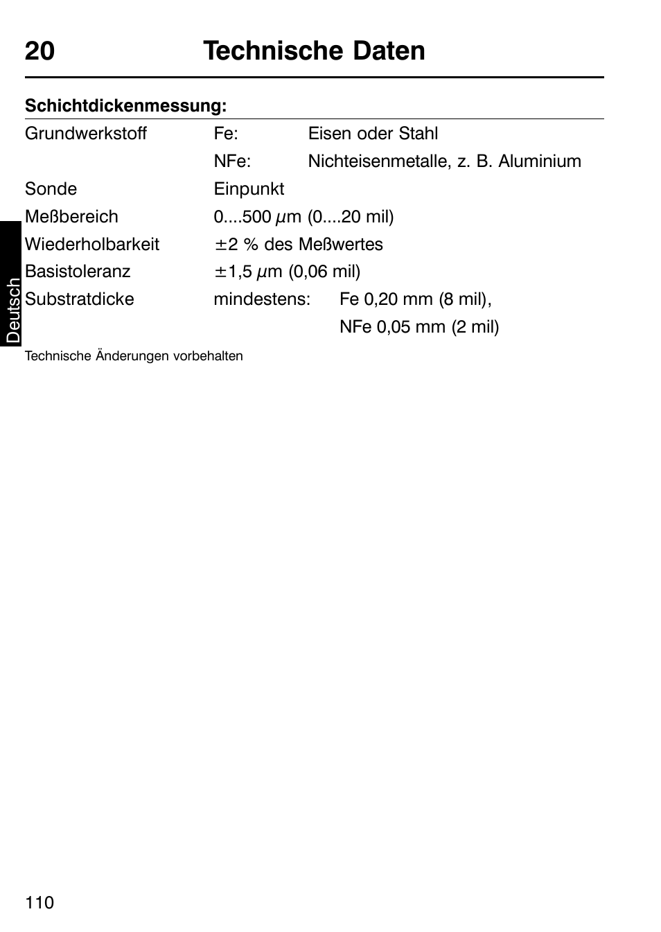 20 technische daten | ALTANA Micro-TRI-Gloss μ User Manual | Page 111 / 174