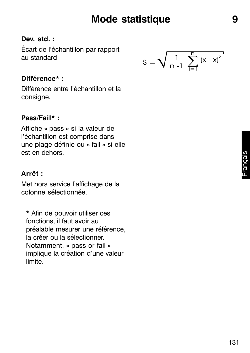 Mode statistique 9 | ALTANA Micro-TRI-Gloss μ User Manual | Page 132 / 174