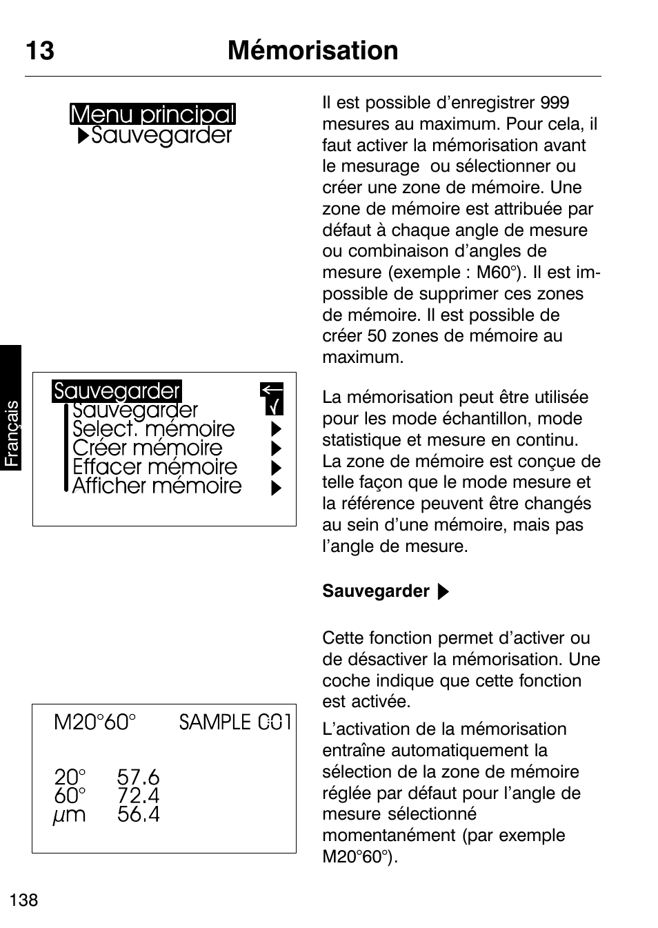 13 mémorisation | ALTANA Micro-TRI-Gloss μ User Manual | Page 139 / 174