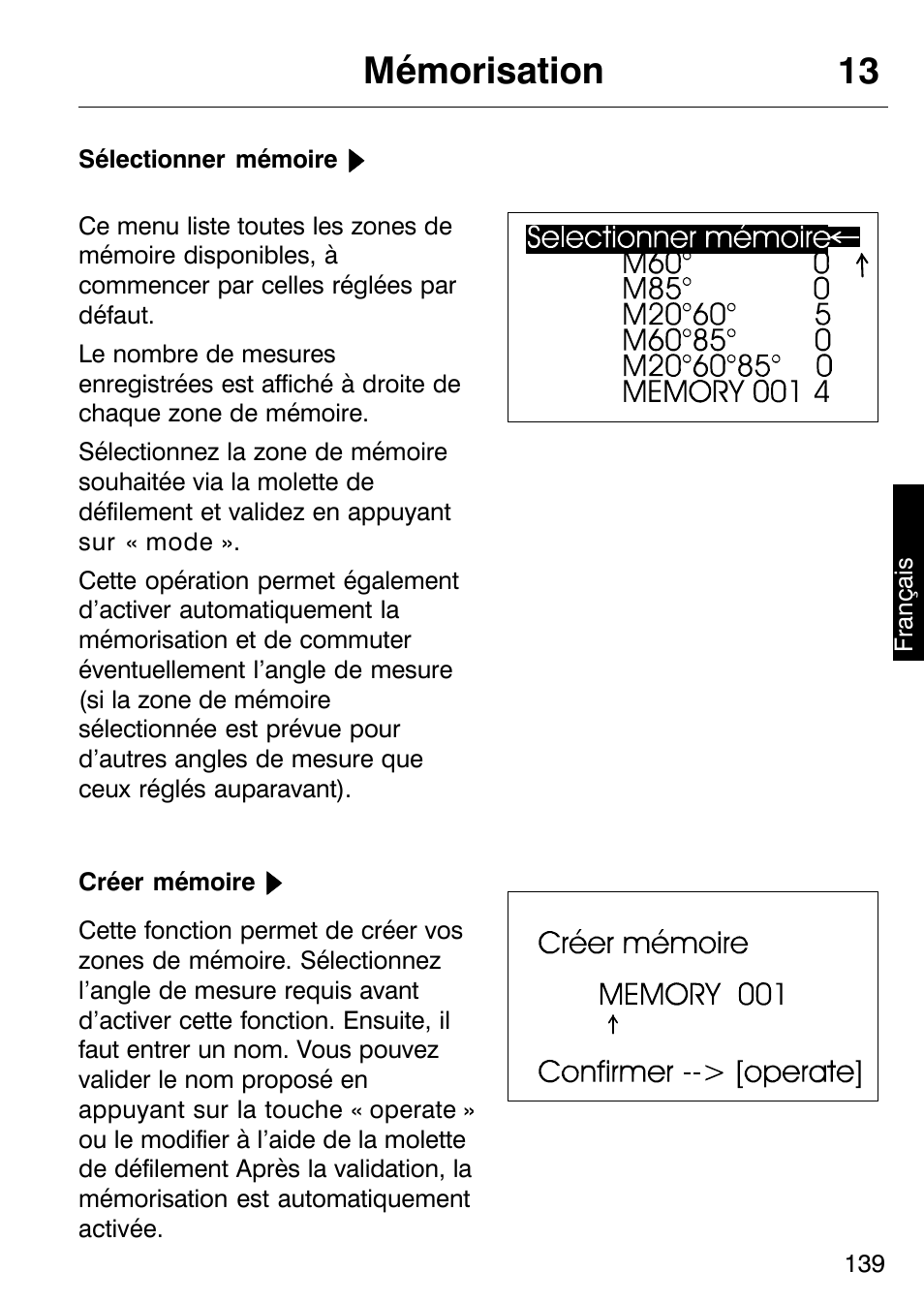 Mémorisation 13 | ALTANA Micro-TRI-Gloss μ User Manual | Page 140 / 174