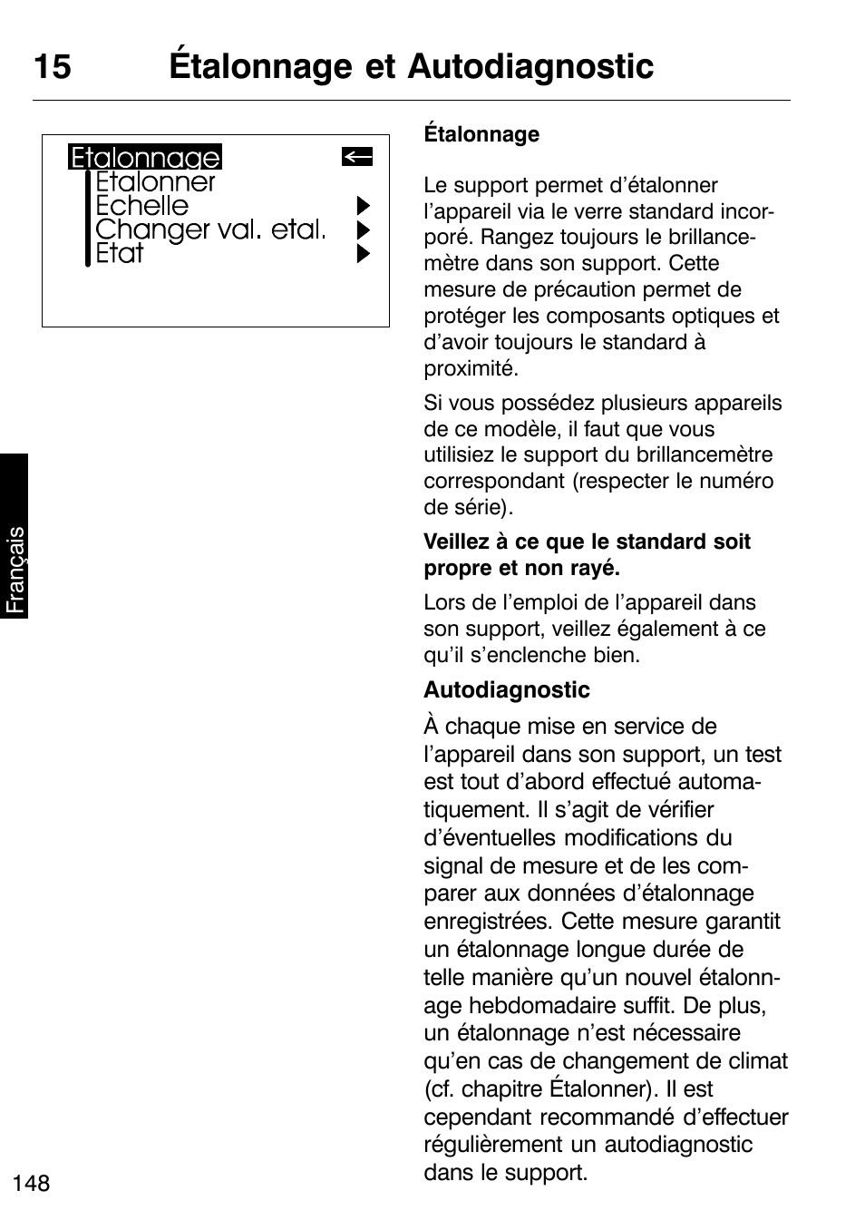 15 étalonnage et autodiagnostic | ALTANA Micro-TRI-Gloss μ User Manual | Page 149 / 174