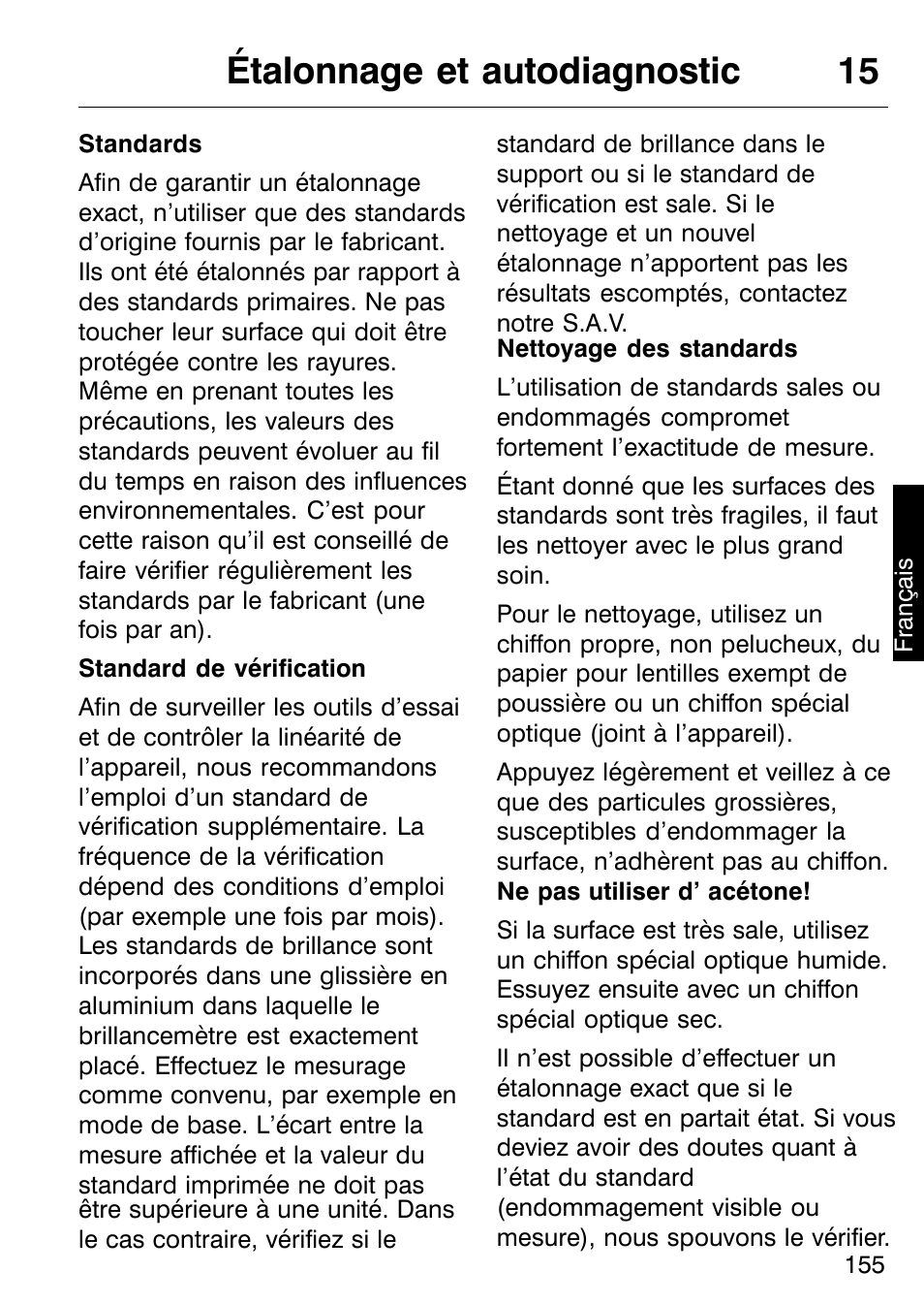 Étalonnage et autodiagnostic 15 | ALTANA Micro-TRI-Gloss μ User Manual | Page 156 / 174