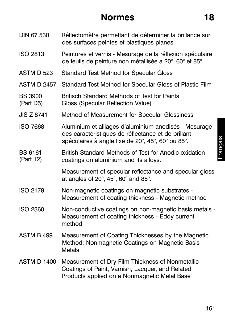 Normes 18 | ALTANA Micro-TRI-Gloss μ User Manual | Page 162 / 174