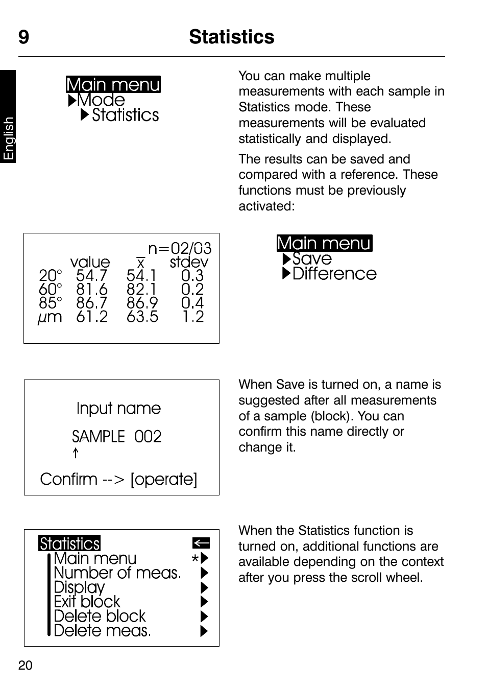 9statistics | ALTANA Micro-TRI-Gloss μ User Manual | Page 21 / 174