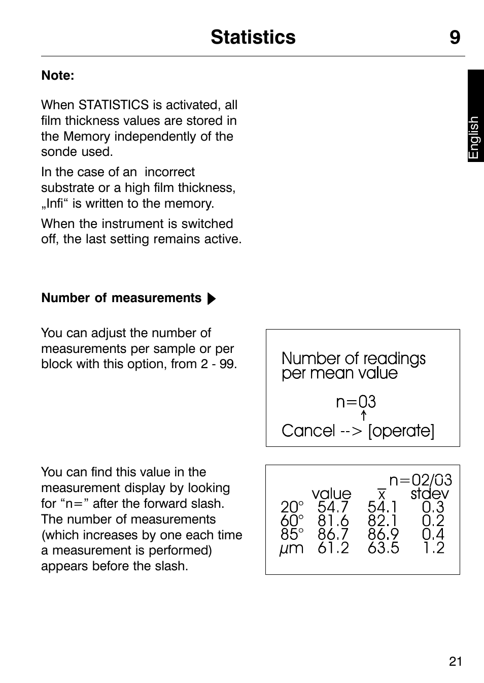 Statistics 9 | ALTANA Micro-TRI-Gloss μ User Manual | Page 22 / 174