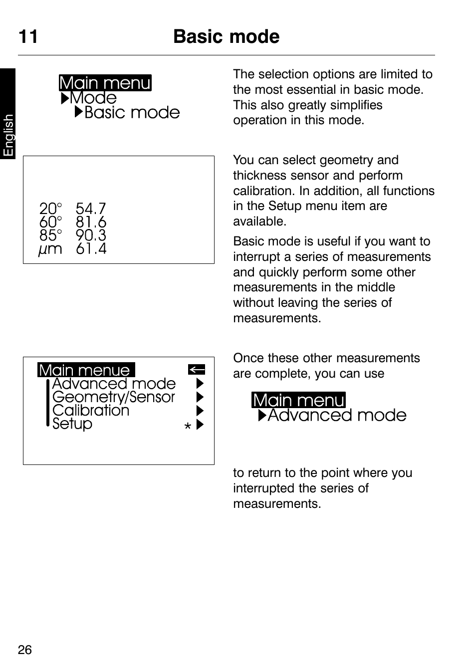 11 basic mode | ALTANA Micro-TRI-Gloss μ User Manual | Page 27 / 174