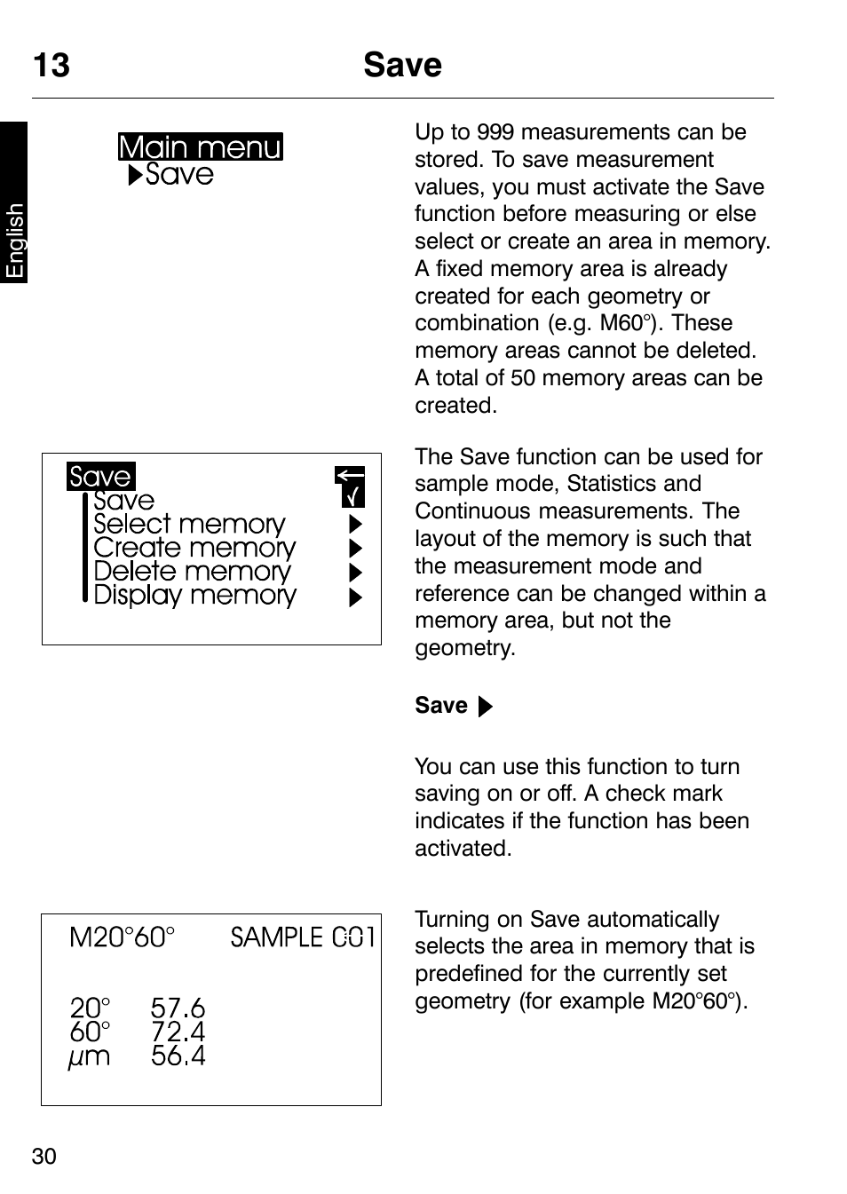 13 save | ALTANA Micro-TRI-Gloss μ User Manual | Page 31 / 174
