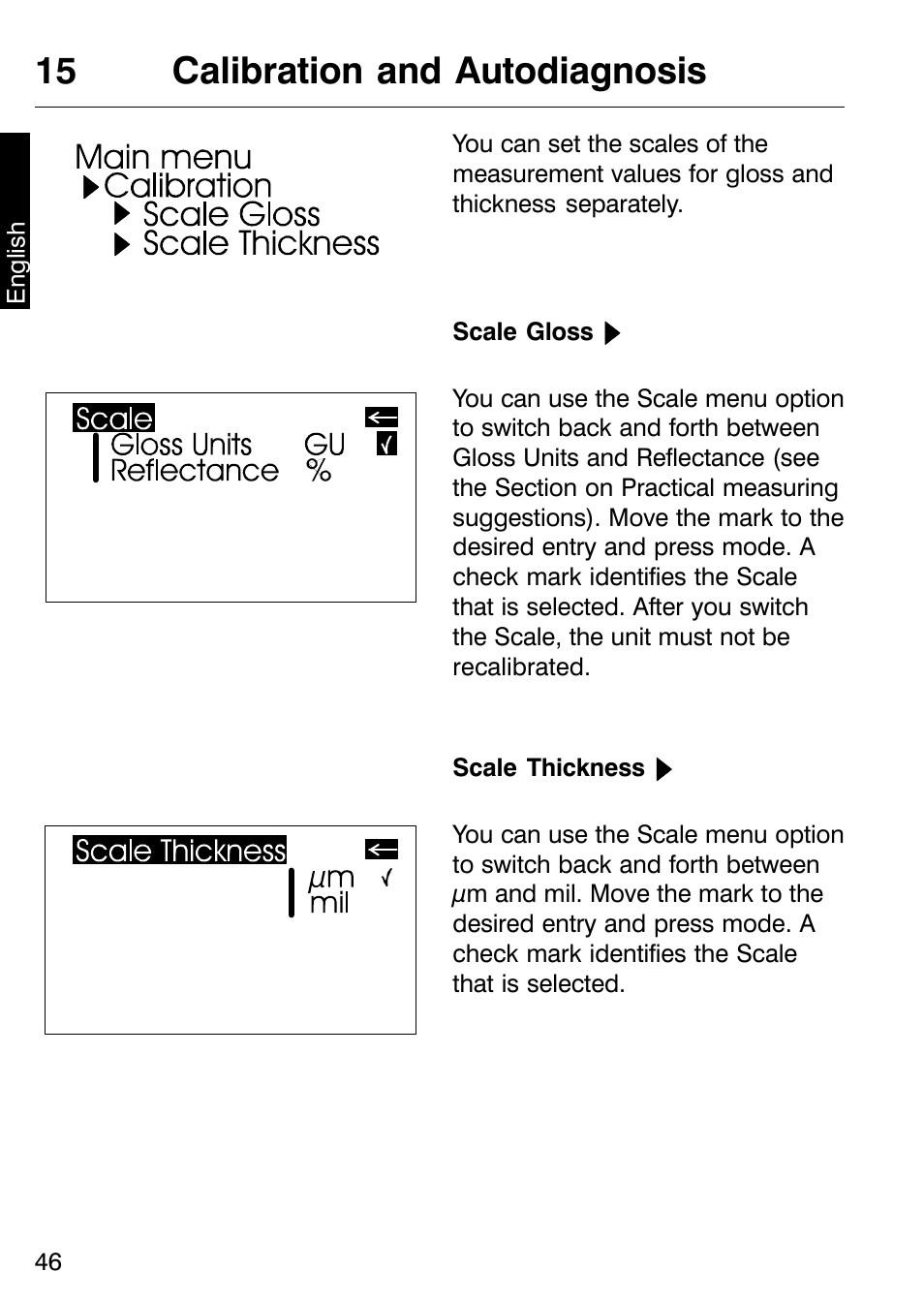 15 calibration and autodiagnosis | ALTANA Micro-TRI-Gloss μ User Manual | Page 47 / 174