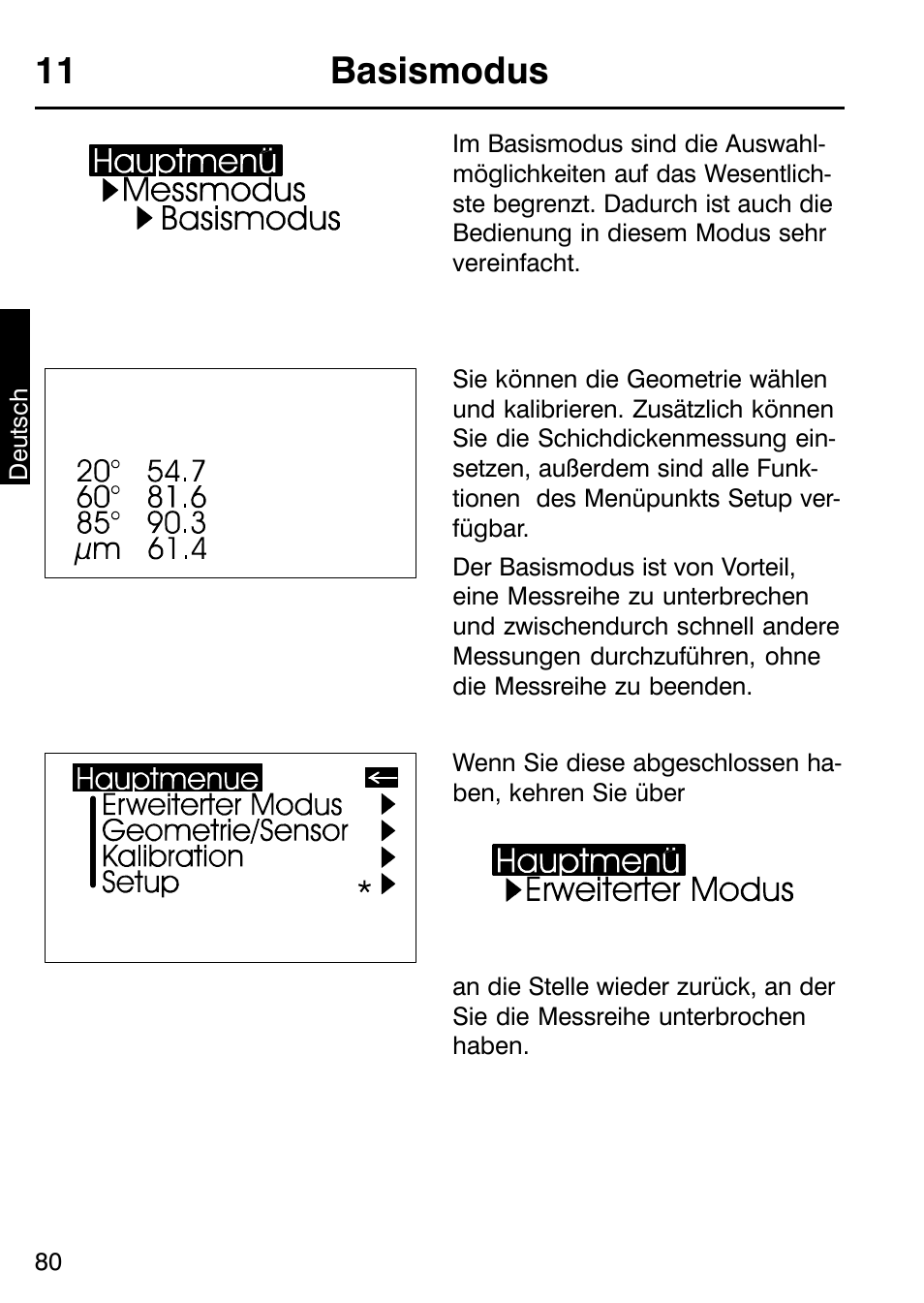 11 basismodus | ALTANA Micro-TRI-Gloss μ User Manual | Page 81 / 174