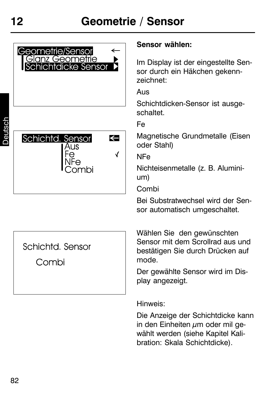 12 geometrie / sensor | ALTANA Micro-TRI-Gloss μ User Manual | Page 83 / 174