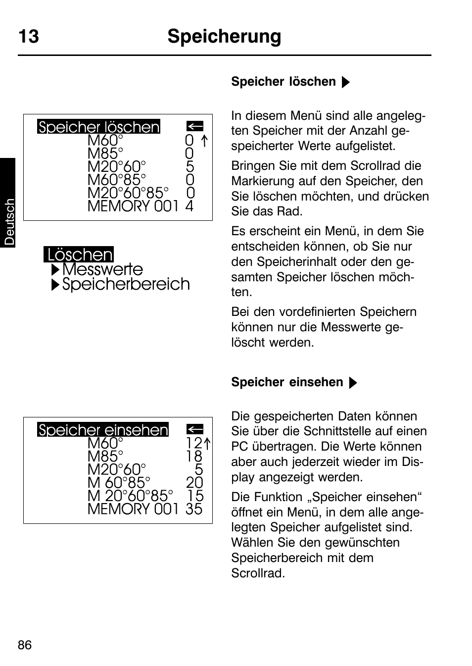 13 speicherung | ALTANA Micro-TRI-Gloss μ User Manual | Page 87 / 174