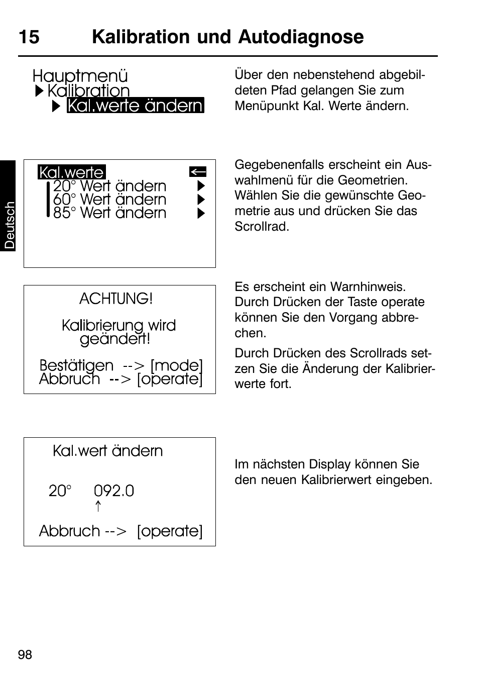 15 kalibration und autodiagnose | ALTANA Micro-TRI-Gloss μ User Manual | Page 99 / 174