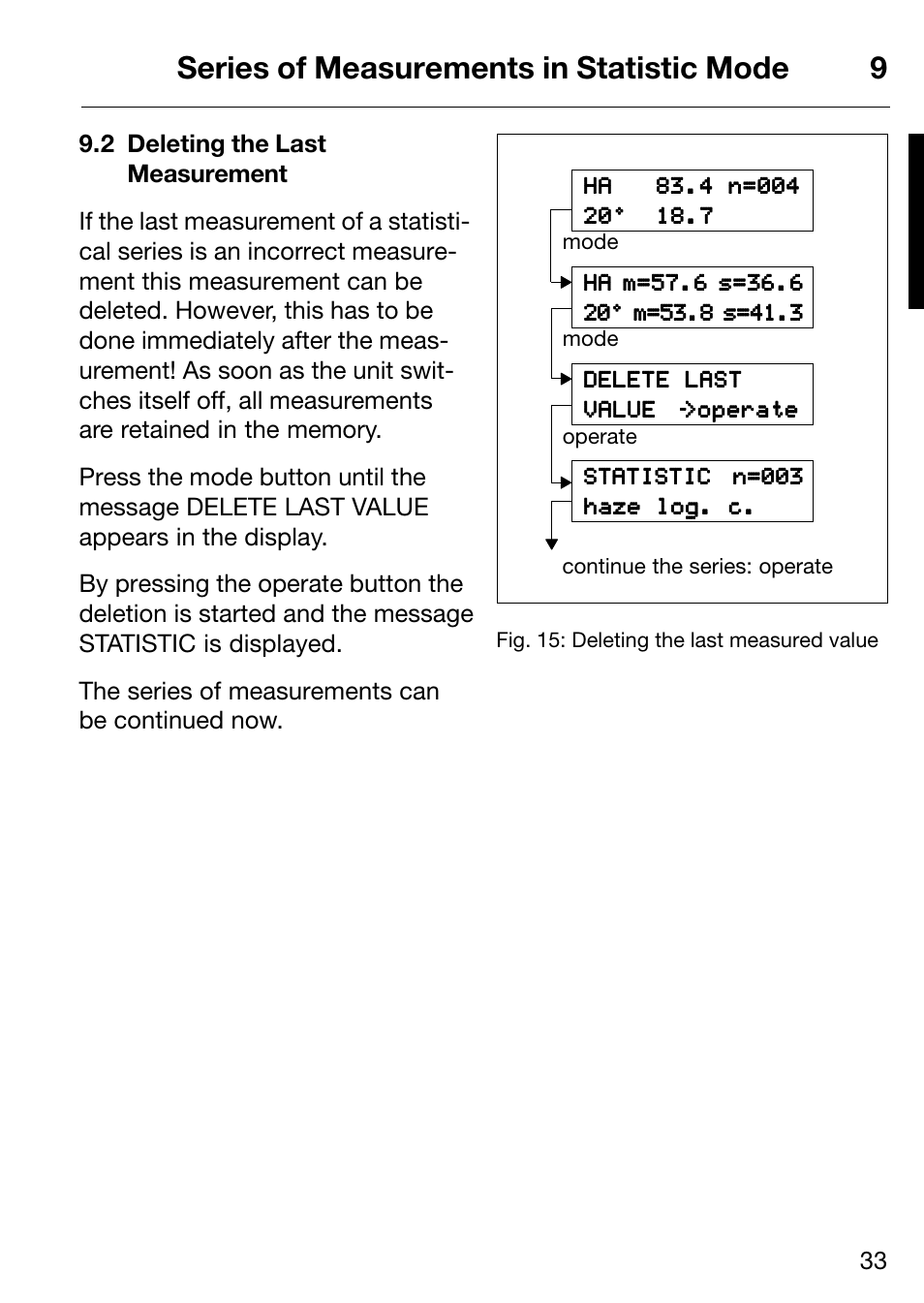 Series of measurements in statistic mode 9 | ALTANA Micro-Haze Plus User Manual | Page 34 / 116