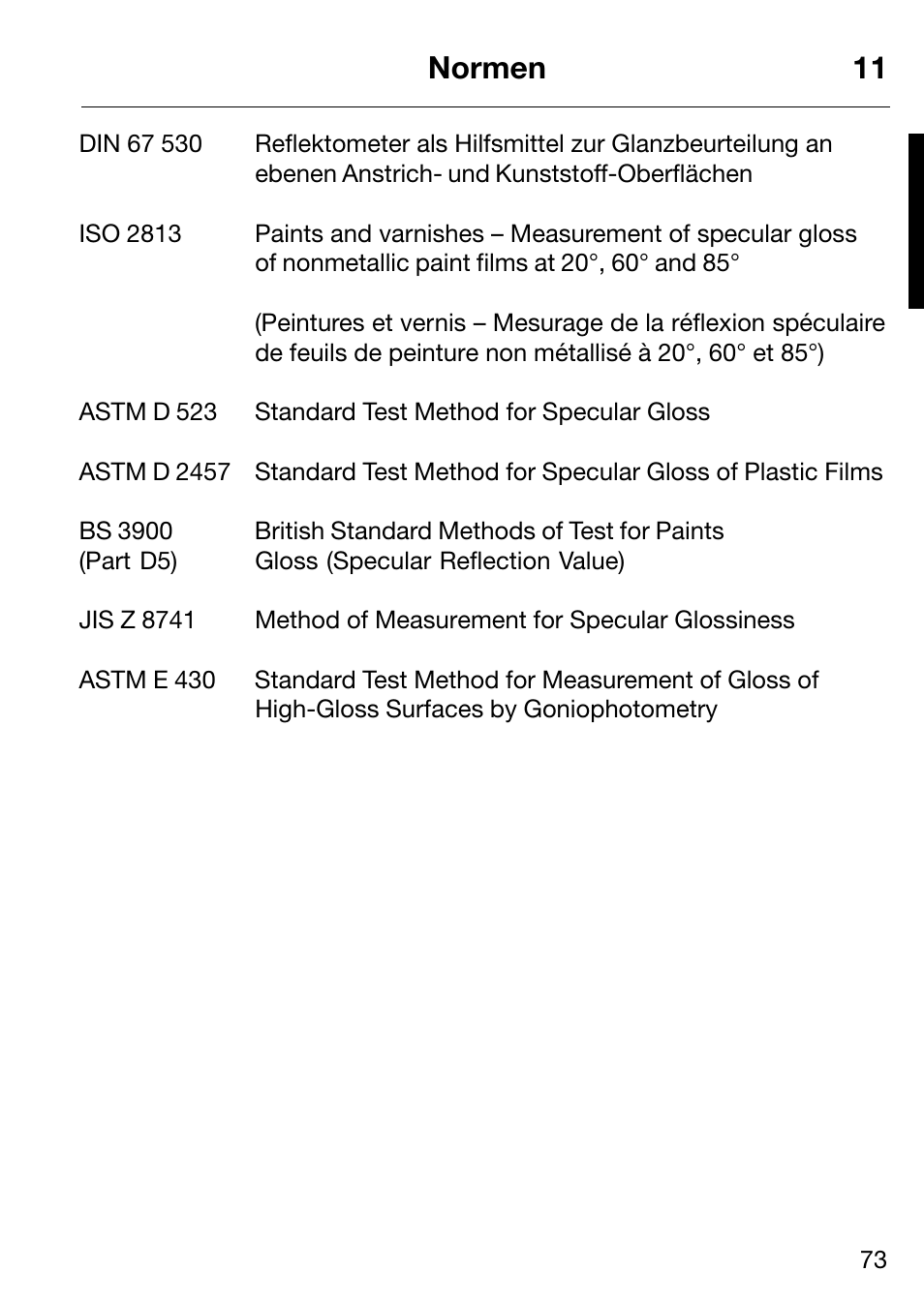 Normen 11 | ALTANA Micro-Haze Plus User Manual | Page 74 / 116
