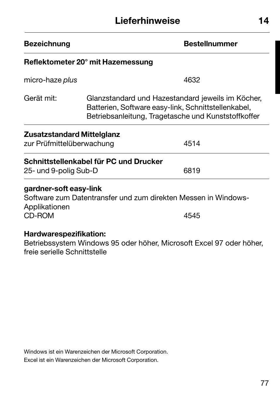 Lieferhinweise 14 | ALTANA Micro-Haze Plus User Manual | Page 78 / 116