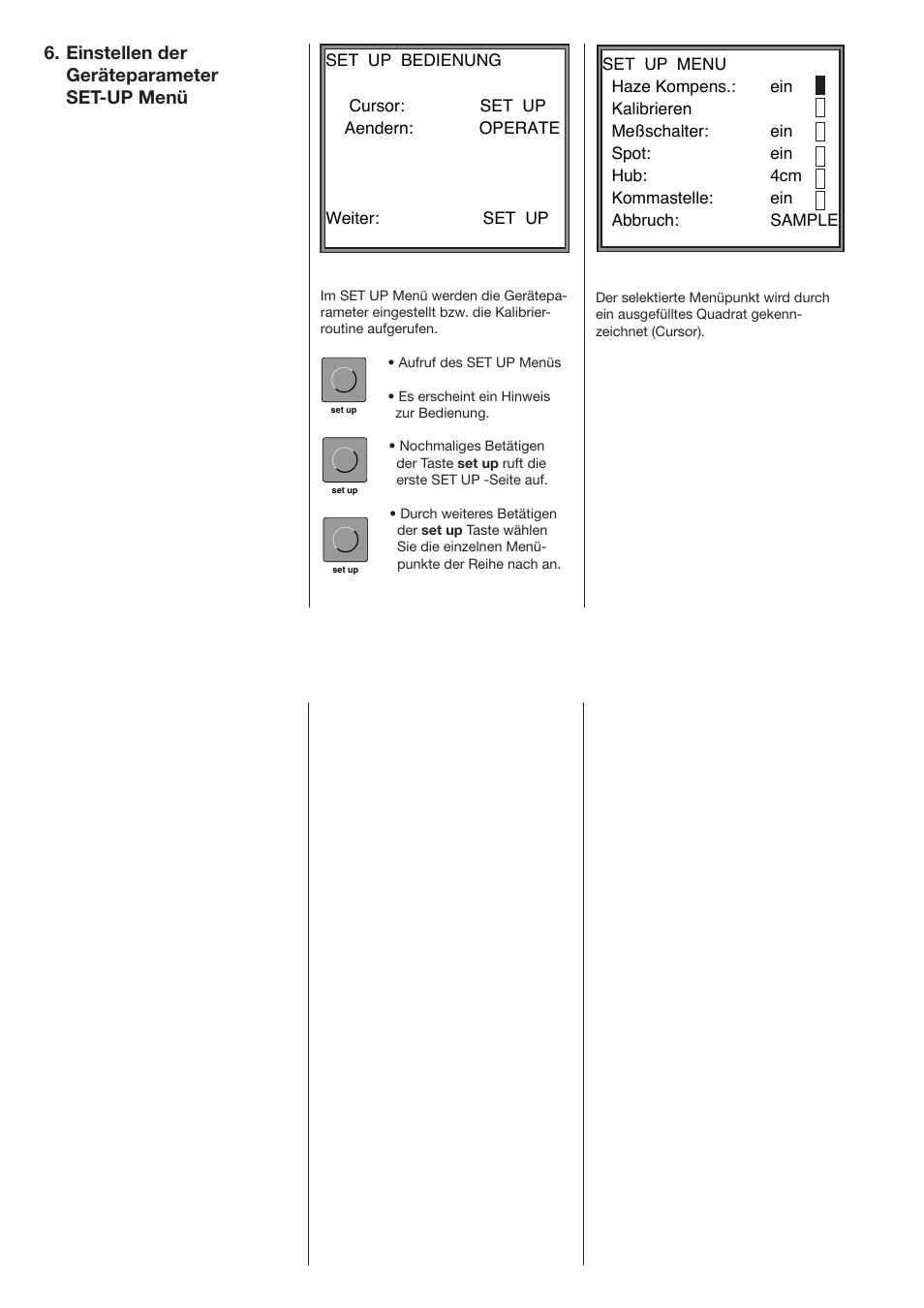 Einstellen der geräteparameter set-up menü | ALTANA Haze-Gloss Manual User Manual | Page 49 / 128