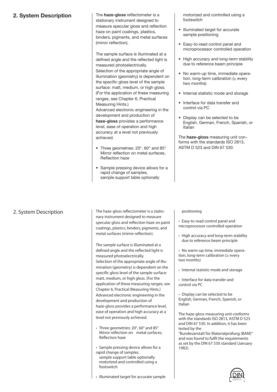 System description | ALTANA Haze-Gloss Manual User Manual | Page 7 / 128