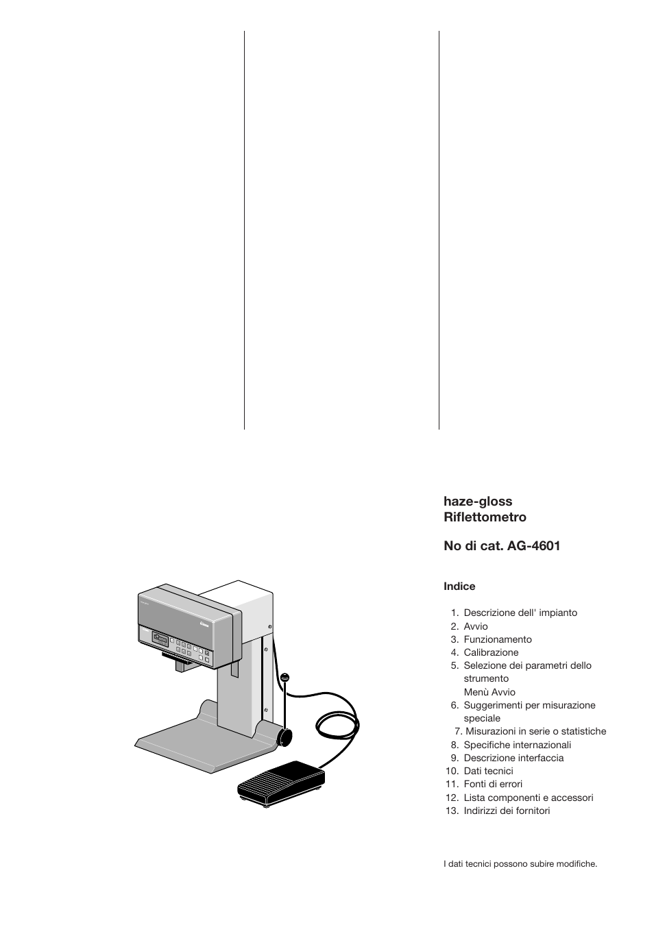 Haze-gloss riflettometro no di cat. ag-4601, Indice | ALTANA Haze-Gloss Manual User Manual | Page 98 / 128